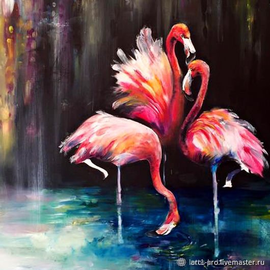 Фламинго маслом