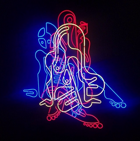 Неоновые узоры на стену