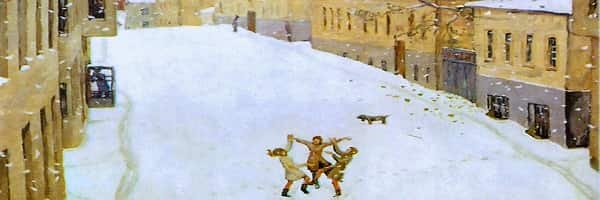 Картина Попова первый снег