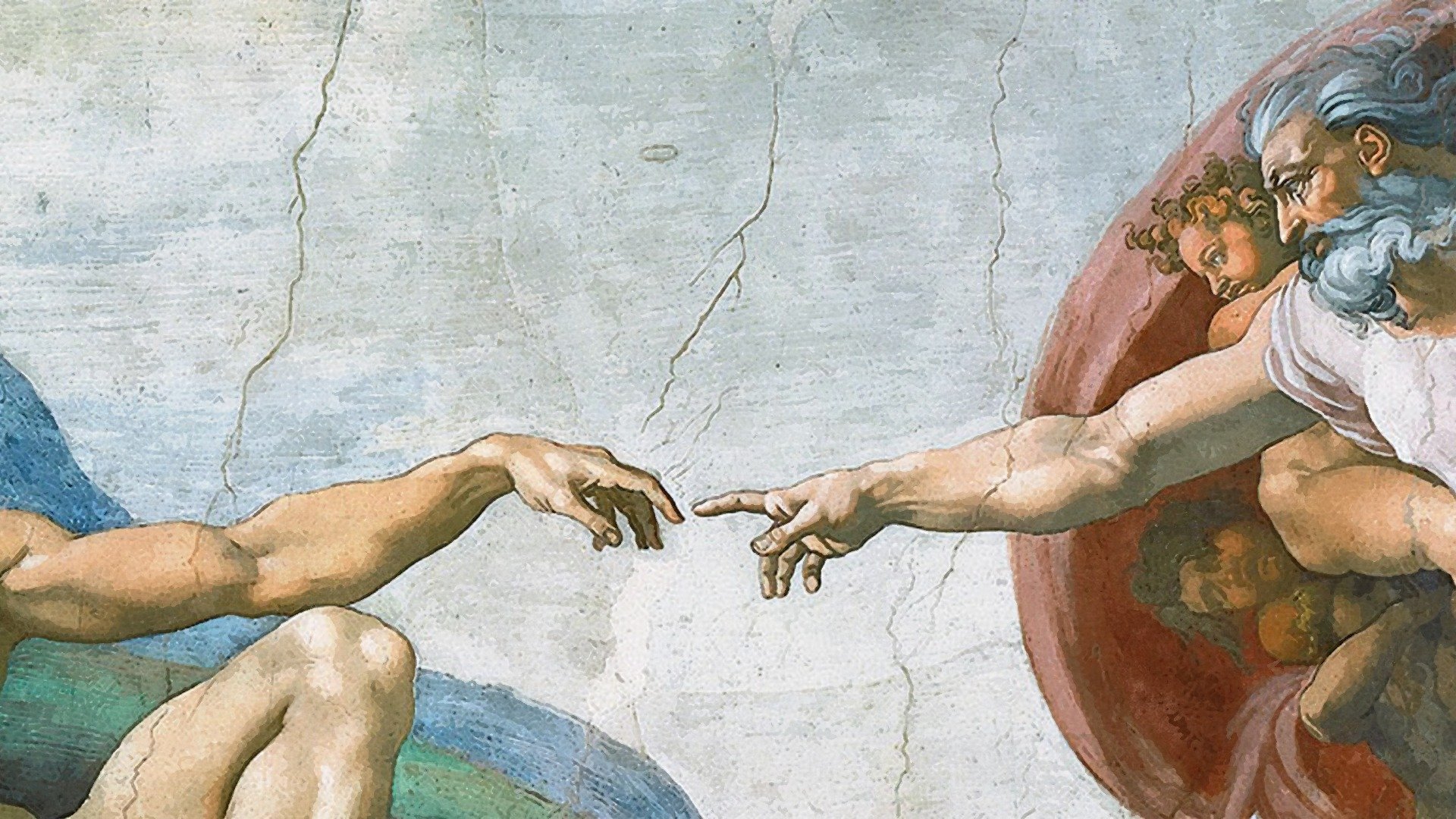 Старший первый протягивает руку. Микеланджело Сотворение Адама. Микеланджело Буонарроти. «Сотворение Адама» (1511). Сикстинская капелла фреска Сотворение Адама.