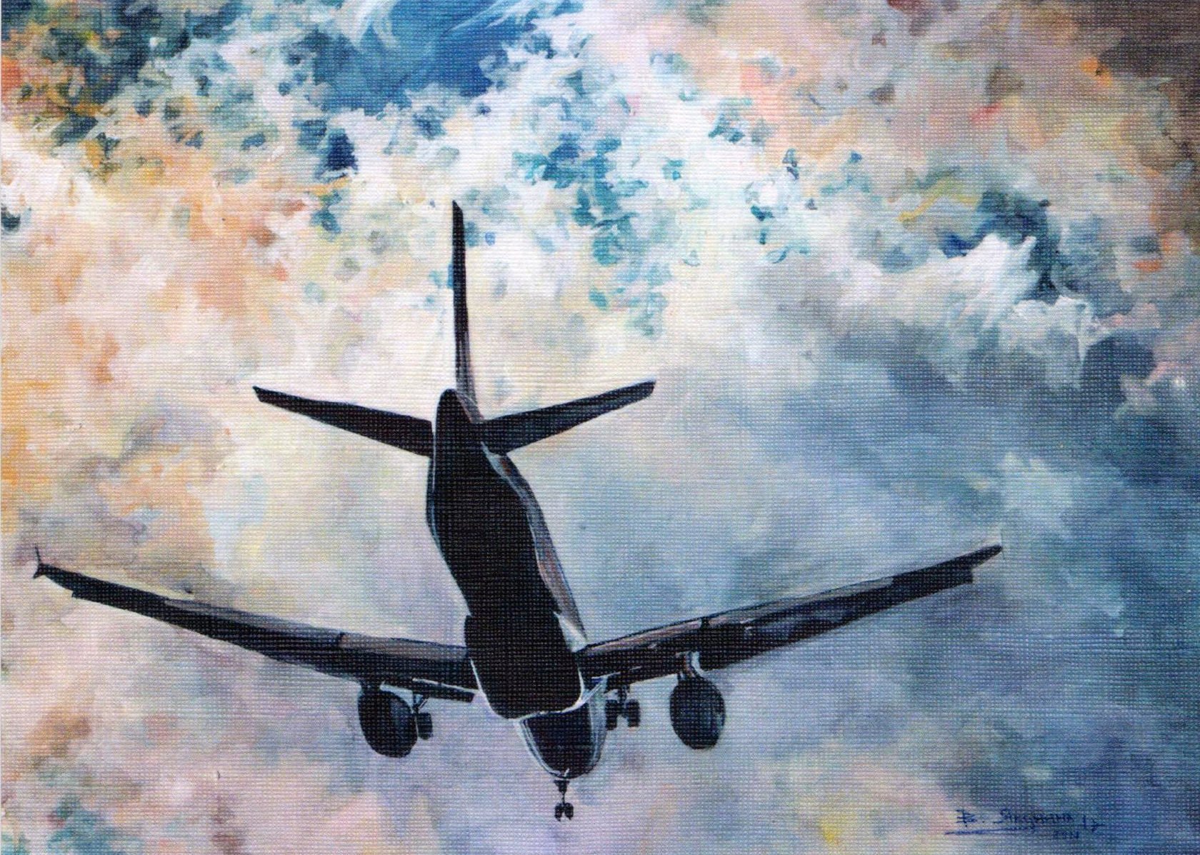 Самолет живопись