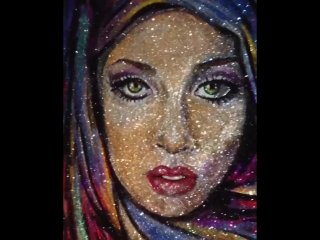 Оригинальная открытка с блестками