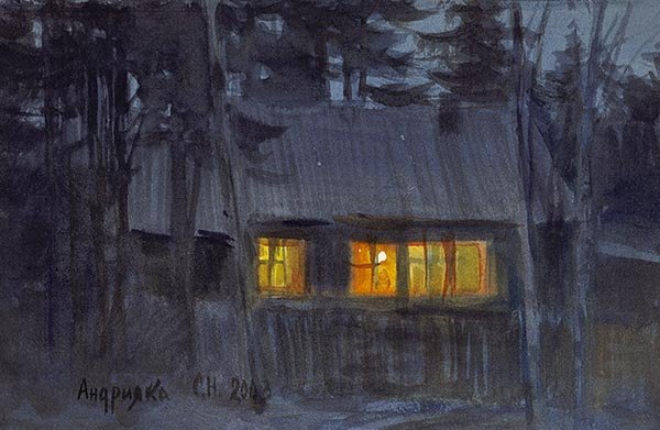 Новогодняя ночь картина Сергей Андрияка