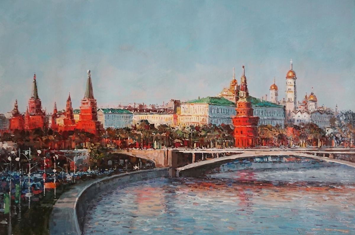 Москва картина маслом по