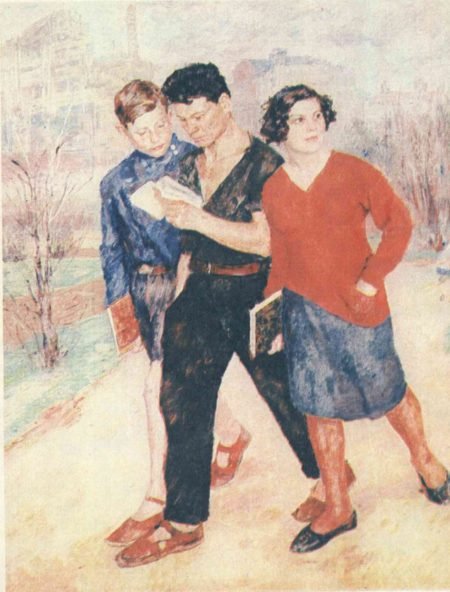 Б.Иогансон, «Рабфак идет», 1928,