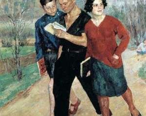 Б.Иогансон, «Рабфак идет», 1928,