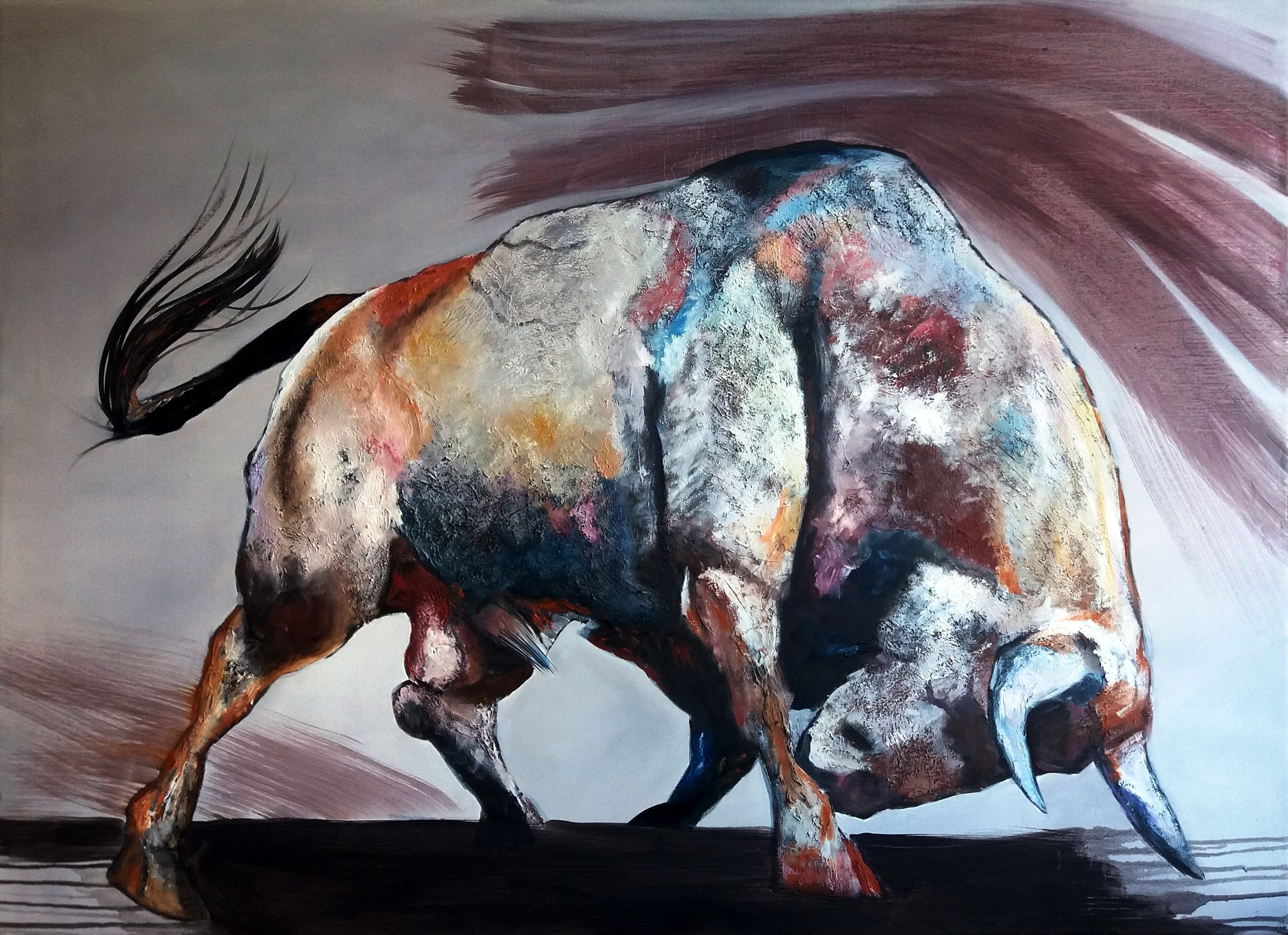 Таурус бык масляная живопись