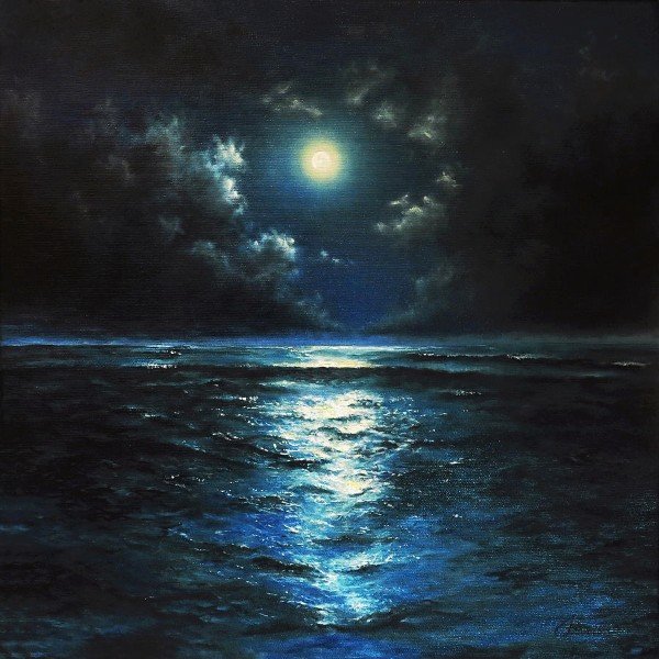 Ночное море картина