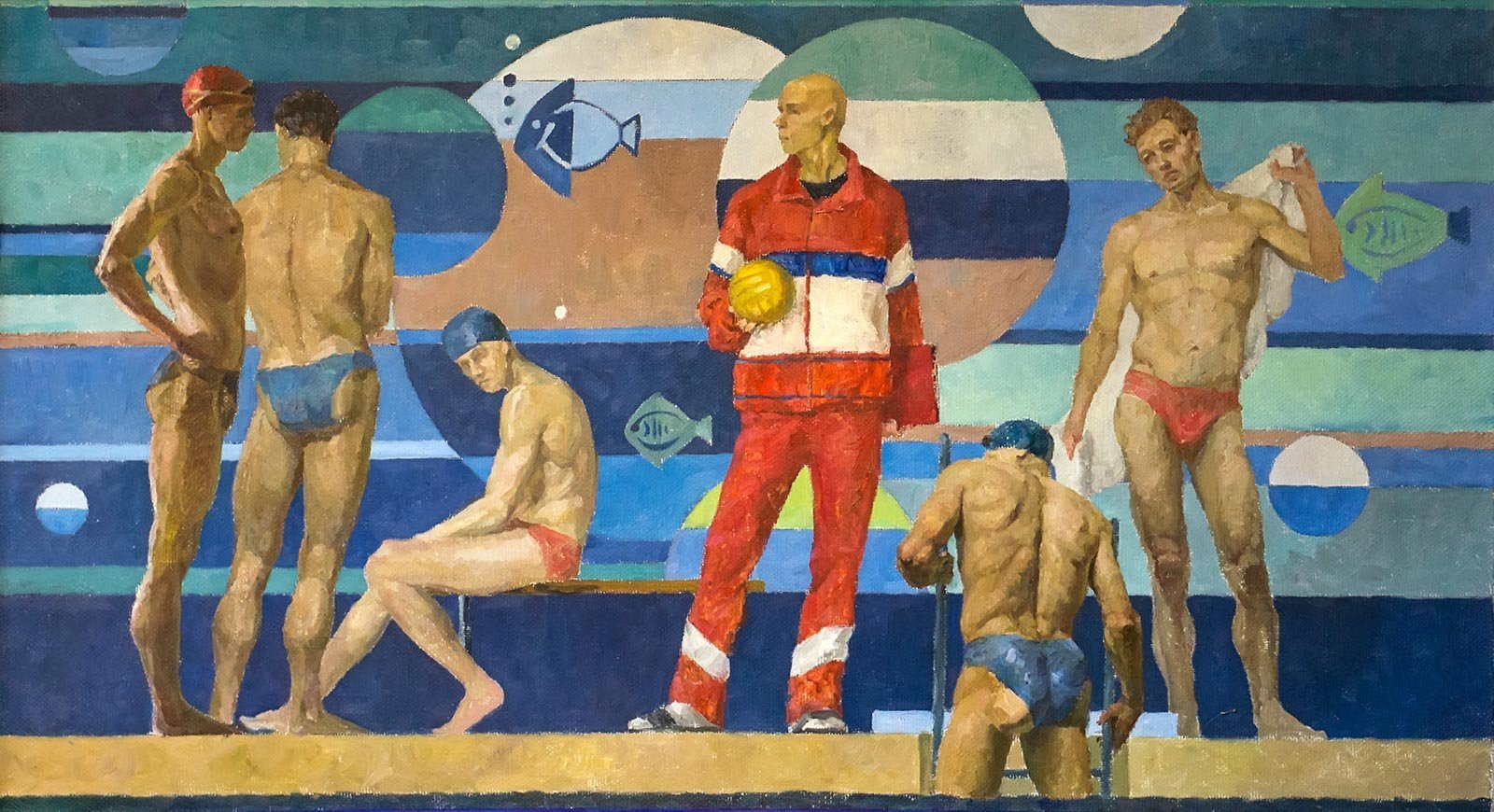 Александр Дейнека в бассейне картины