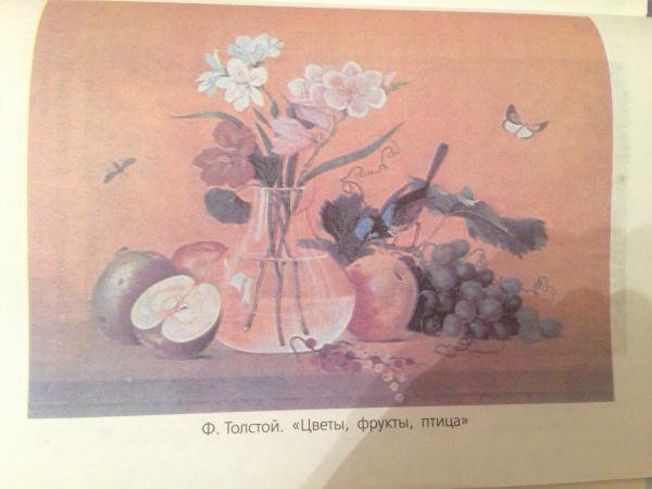 План к картине ф Толстого цветы фрукты птица