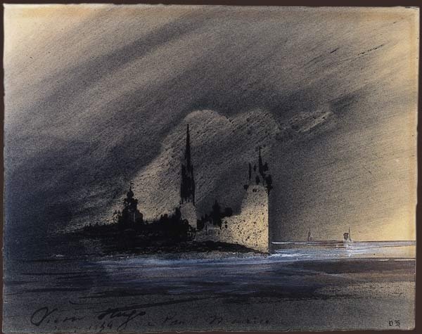 Виктор Гюго акварель