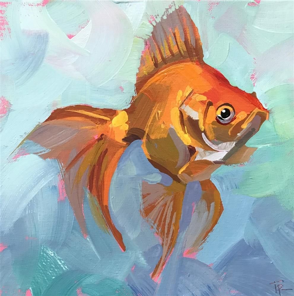 Золотая рыбка живопись