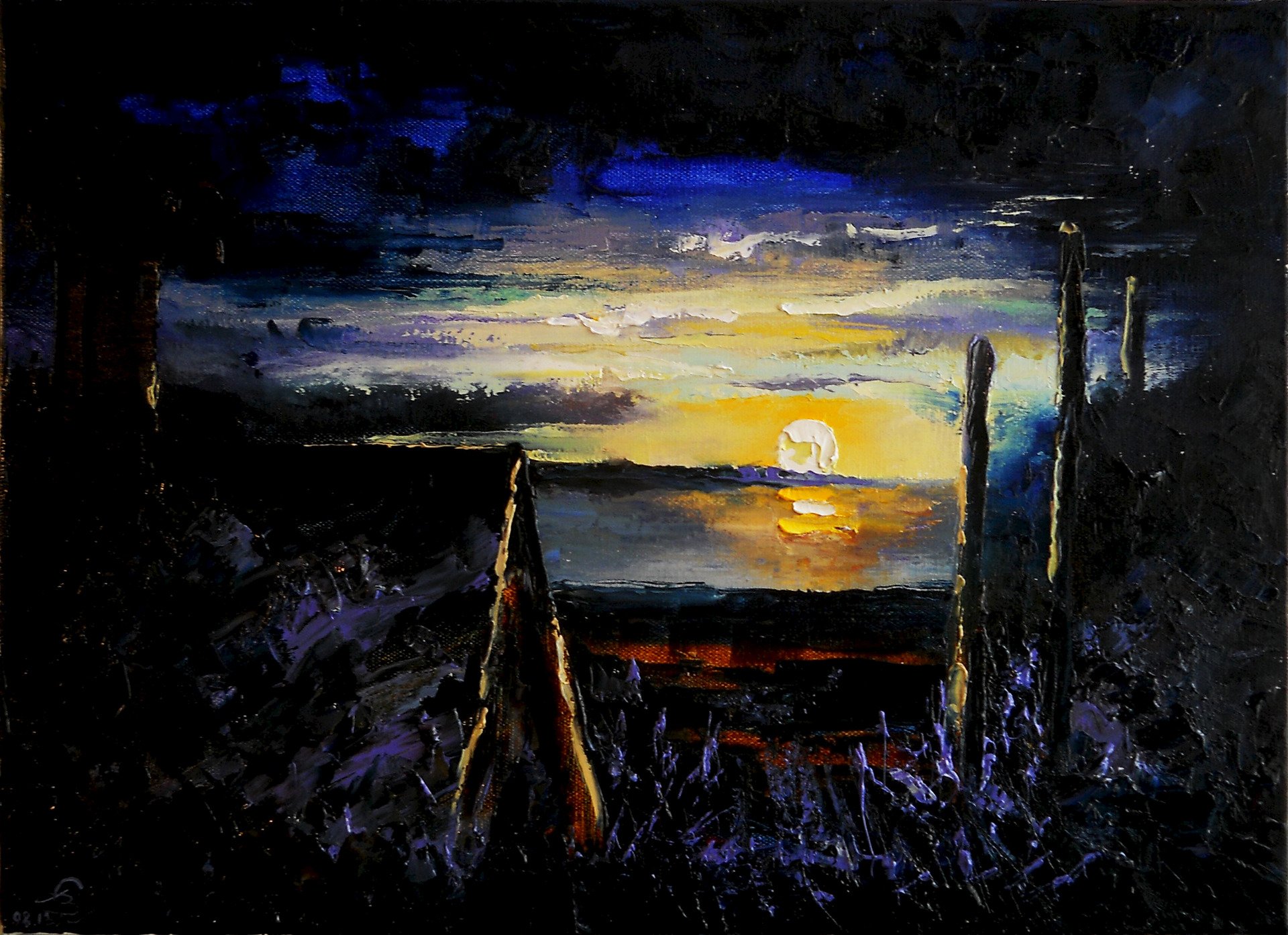 Автор картины ночью. Ночной пейзаж живопись.