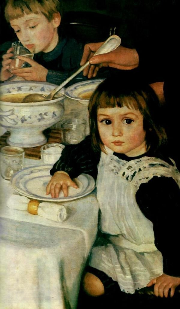 Картина за обедом Серебряковой. Серебряковой за обедом