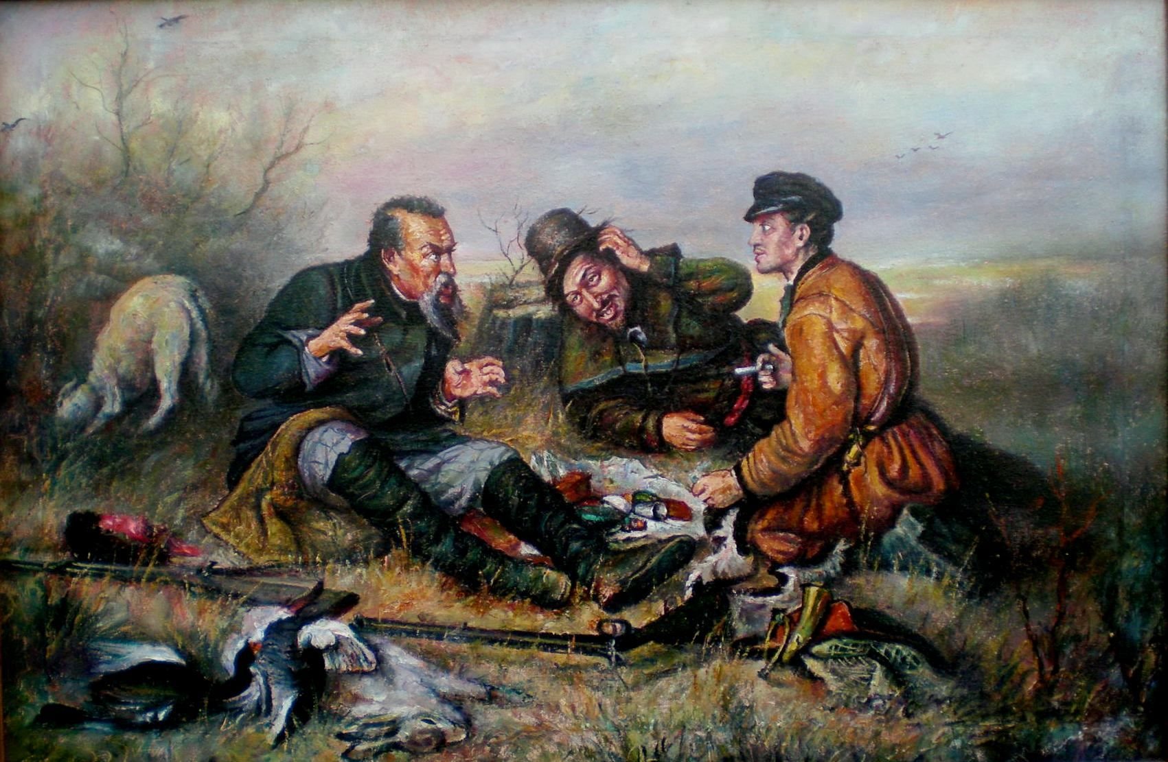 Кто написал картину три охотника на привале - 94 фото
