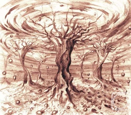 Корни деревьев живопись