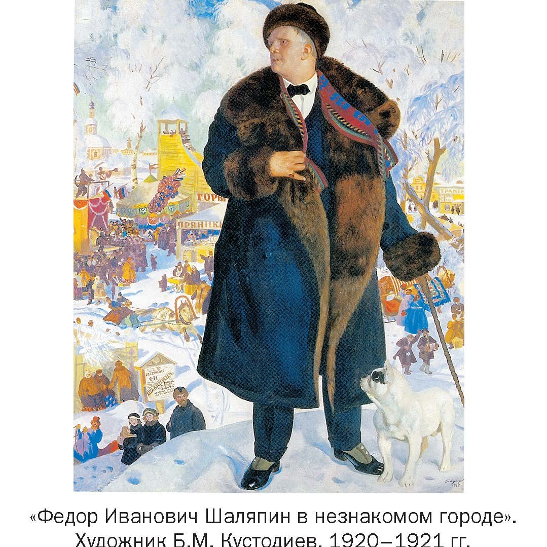 Борис Кустодиев портрет Шаляпина 1921