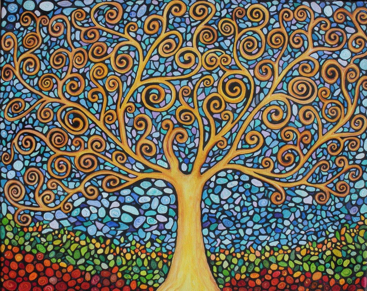 Дерево жизни климт мозаика