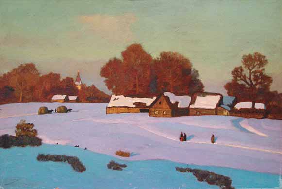 Картина Николая Крымова зимний вечер