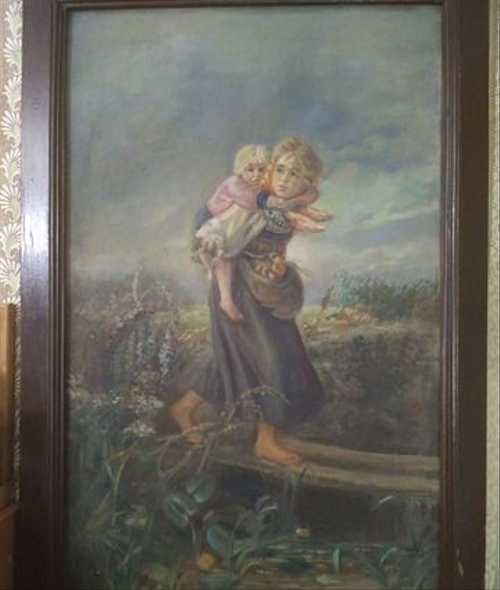 Репродукция картины к.е. Маковского «дети, бегущие от грозы».