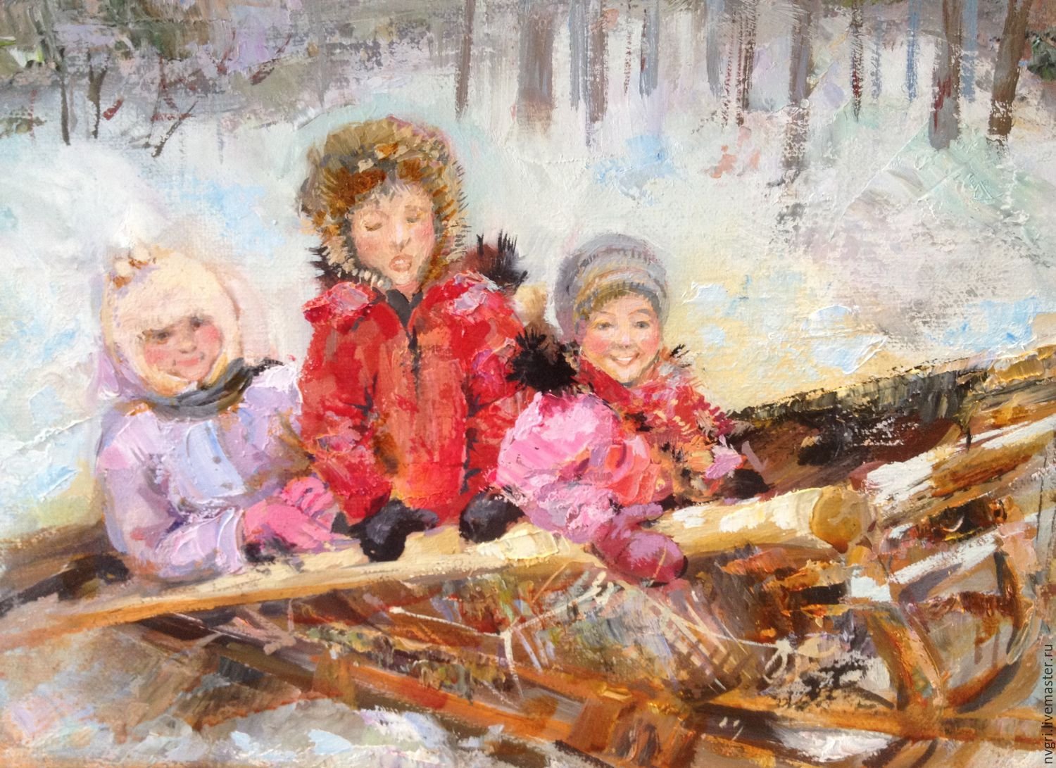 Дети зимой картины художников