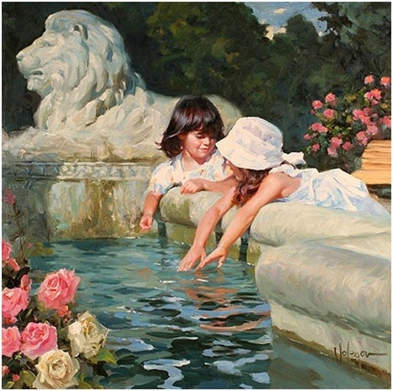 Владимир Волегов девушка у фонтана