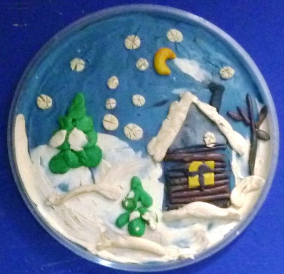 Зимние поделки из пластилина