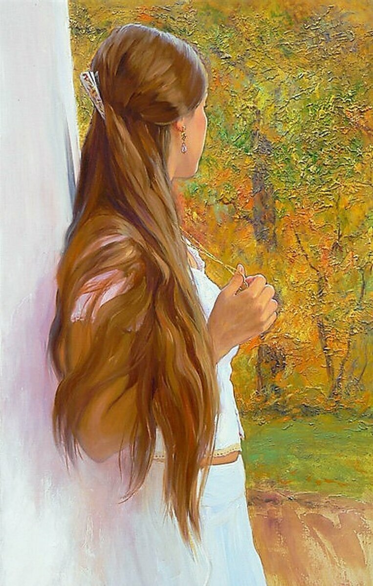 Картина девушка с косой картина