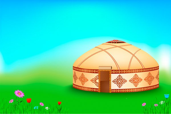 Кыргызская юрта вектор