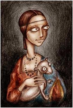 Леонардо да Винчи дама с горностаем оригинал