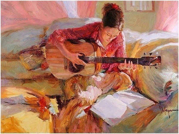Гитара в живописи современных художников