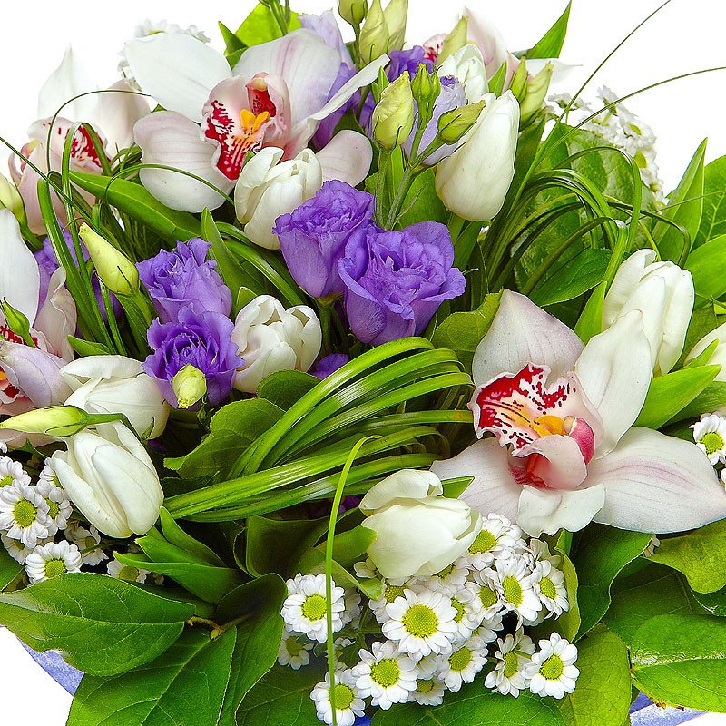 Фото красивого букета цветов с днем рождения женщине