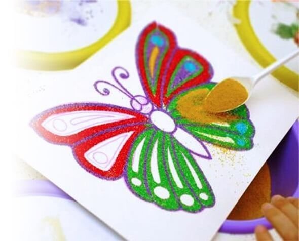 Картины цветным песком для детей