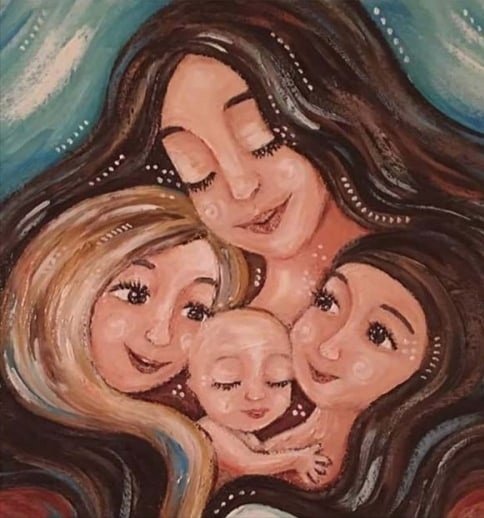 "Мать с ребенком"Кустодиева