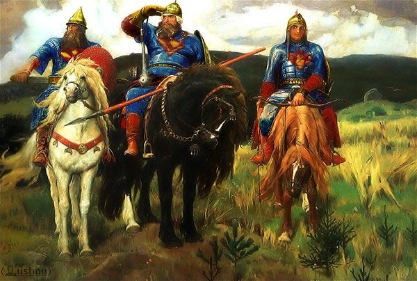 Три богатыря репродукция Васнецов