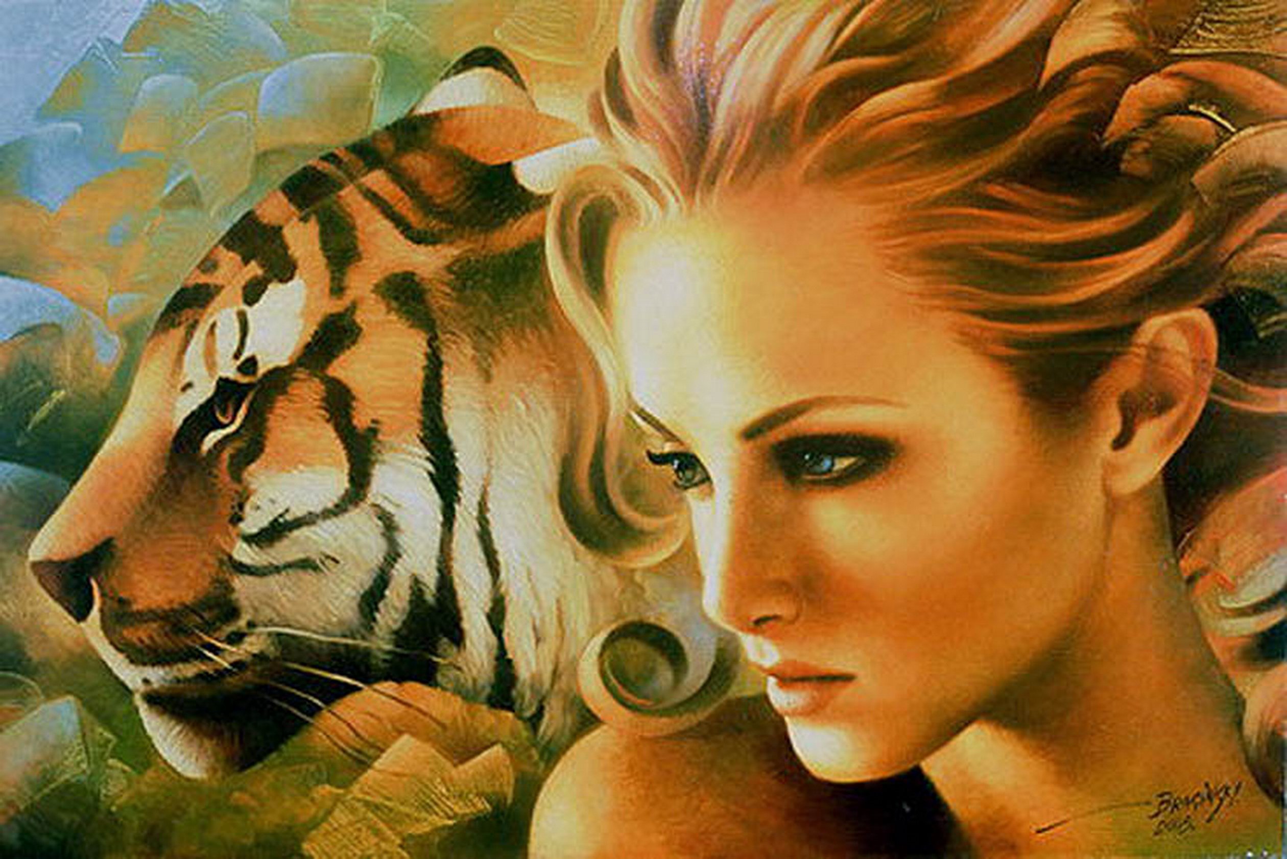 Девушка тигрица