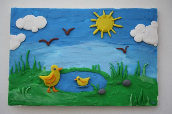 Композиции из пластилина для детей