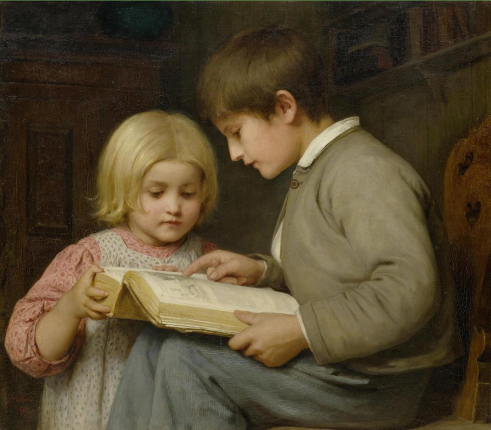 Книги для детей. Картины с детьми известных художников. Дети с книгой в живописи.