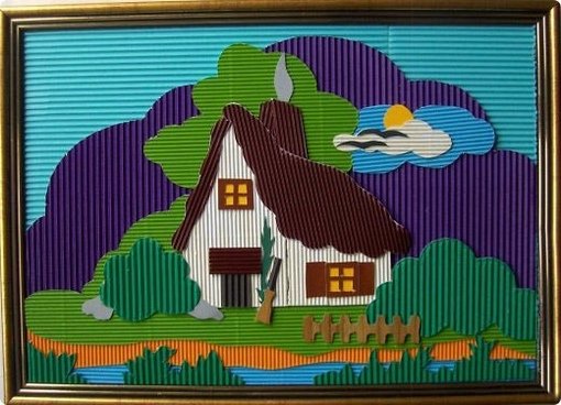 Пейзаж из цветной бумаги