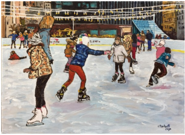 Дети катаются на коньках