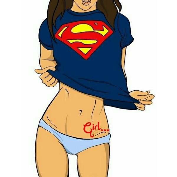 Девушка в майке Супермена