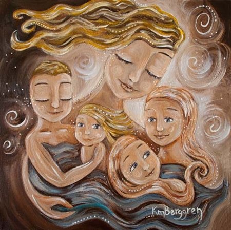Кэти Берггрен картины семья 4 ребенка