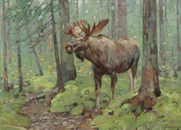 Лоси на картинах художников