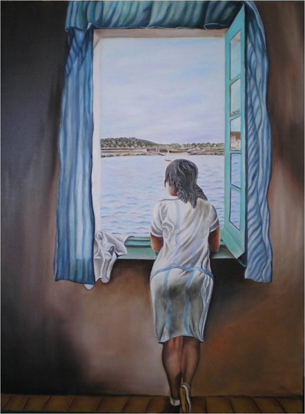 Женская фигура у окна Сальвадор дали