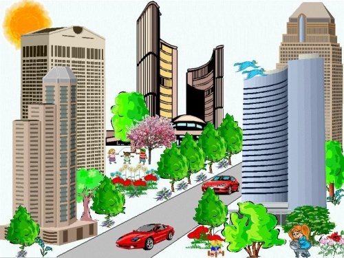 Иллюстрация города для детей