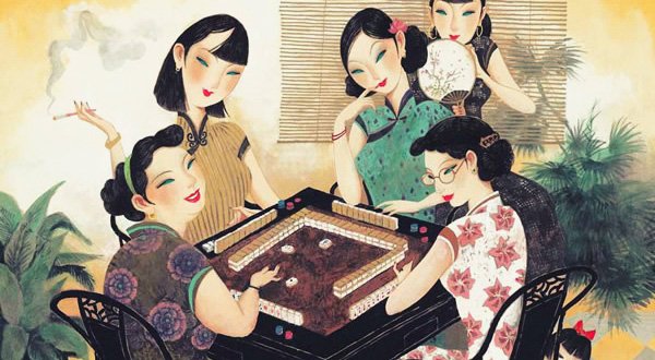 Девушки играют в Маджонг картина о странах