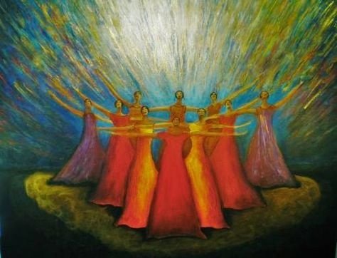 Женский круг акварель