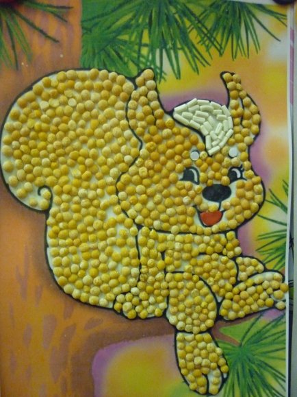 Аппликация крупами