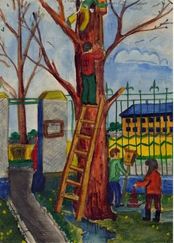 Скворцы прилетели рисунок