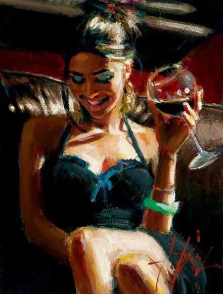 Фабиан Перез девушка с бокалом